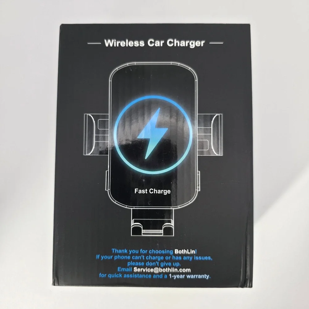 BothLin Wireless Car Charger Mount Unisex OS Dark Black New AUS15-PRO 15W Fast